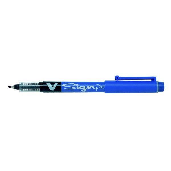 Penna con punta in fibra V Signpen - blu - Tratto medio