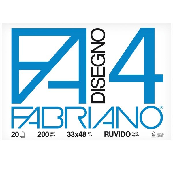 Album da disegno Fabriano Disegno 4 - 33x48 cm - ruvido - 20 fogli - 200 g