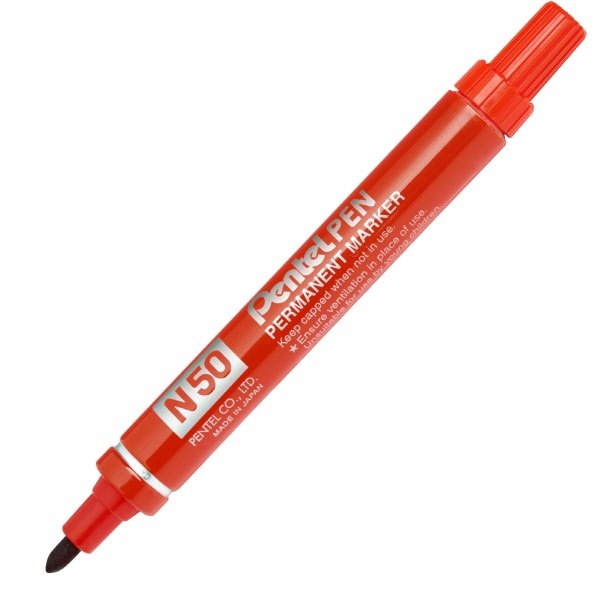 Marcatore permanente N50 - rosso - Punta tonda - Tratto 4,3 mm