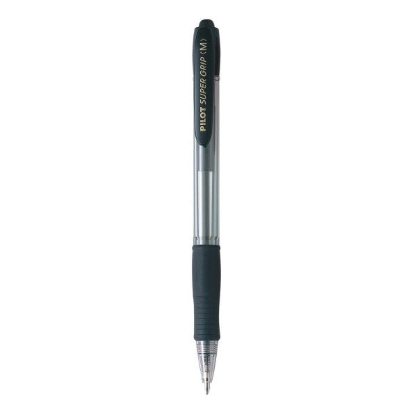 Penna a sfera a scatto Supergrip - nero - Tratto medio