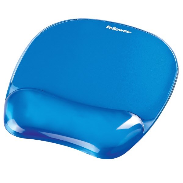 Mousepad con poggiapolsi Crystal Gel  - azzurro