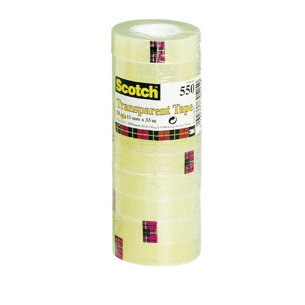 Nastro trasparente Scotch® 550 - 19 mm x 33 m - torre da 8 pezzi